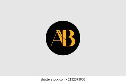 Creative letter AB luxury icon design with a circle.