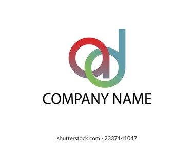 creative letter AD DA logo design vector