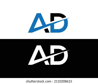 Creative Letter AD Logo Icon Design Vector Template Illustration.	