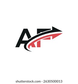 Creative Letter AF FA Initial Logo with Dynamic Arrow, Vector Identity for Fast-Growing Companies.