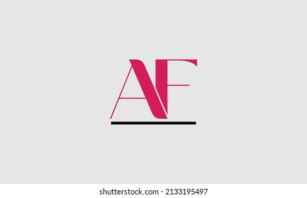 Creative letter AF luxury icon design with a line under it.