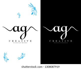 creative letter ag, ga logo design vector