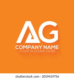 creative letter AG logo design template ,Initials logo, minimalist logo, flat logo design