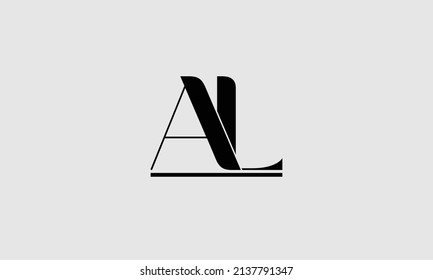 Creative letter AL luxury icon design with a line under it.