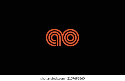 Creative letter AO graphic lines alphabet icon logo design