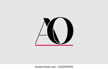 Creative letter AO luxury icon design with a line under it.