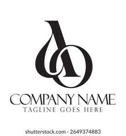 Letra criativa AO ou conceito de design de logotipo vetorial OA para uma identidade de empresa e empresa