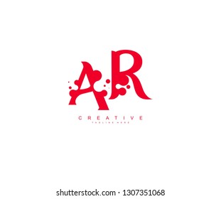 creative letter AR with dots shape trendy abstract logo design