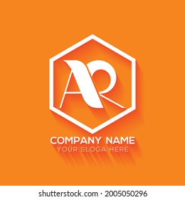 plantilla de diseño del logotipo de la carta creativa AR ,logotipo inicial, logotipo minimalista, diseño de logotipo plano