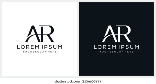 creative letter AR logo design vector template