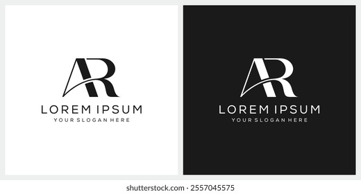 creative letter AR logo design vector template