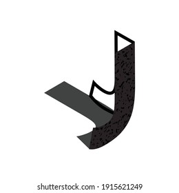 Creative letter art concept. Flat isometric initial letter with shadow, texture, and outline style. Great for business and branding logo.