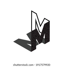 Konzept der kreativen Briefkunst. Flat isometrischer Anfangsbuchstabe mit Schatten, Textur und Rahmenstil. Ideal für Unternehmen und Markenlogo.