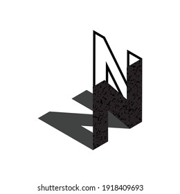 Creative letter art concept. Flat isometric initial letter with shadow, texture, and outline style. Great for business and branding logo.