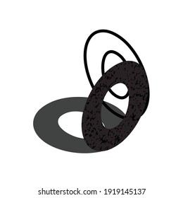 Concepto de arte de letras creativas. Letra inicial isométrica plana con sombra, textura y estilo de contorno. Excelente para el logotipo de negocios y marca.