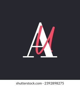 Creative Letter AU Logo Design. Abstract Initial A and U logo, usable for branding and business logo