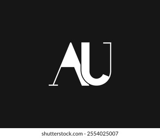 creative letter AU logo design template