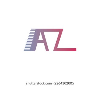plantilla de vector de diseño de logotipo AZ de letra creativa