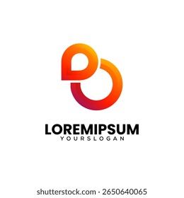 creative   letter B abstract gradient logo design 