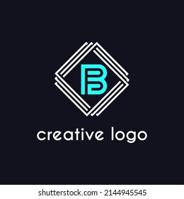 letra creativa b y marco artístico para el diseño del logotipo
