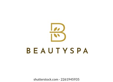 Creative letter B beauty feminine golden logo design concept. Initial symbol for corporate business identity. Alphabet vector element