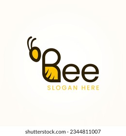 Imagen vectorial del logotipo de abejas B de la letra creativa