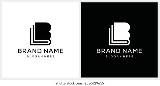 creative letter B book logo design vector template