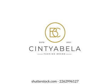 Creative letter B C simple elegant logo design concept. Initial symbol for corporate business identity. Alphabet vector element