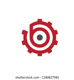 creative letter b with circle gear logo vector