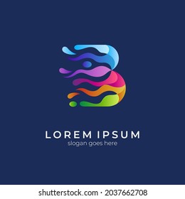 Creative letter B colorful gradient logo