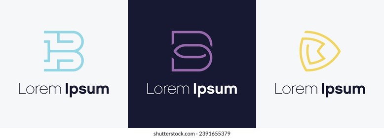 kreatives Briefdesign B. Modernes Logo-Ideenzeichen. Vektorsymbol für Ihr Unternehmen