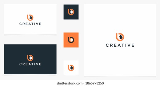 creative letter b with electric icon