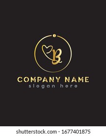 Creative Letter B with Heart Logo Design Icon, vector logo for business and company identity