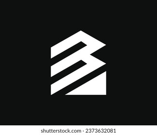 Plantilla de diseño de logotipo de la casa B de carta creativa