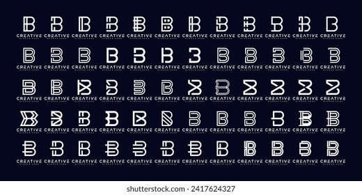 creative letter B icon set. design for business of luxury, elegant, simple.