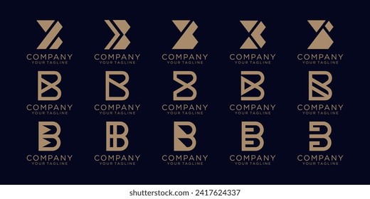 creative letter B icon set. design for business of luxury, elegant, simple.