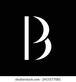 Creative Letter B Logo. Abstrakte Design-Vorlage für Firmenlogo mit Weiß und schwarzem Symbol und Symbol.