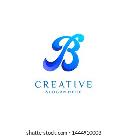 Creative Letter B Logo design vector template. Colorful Logotype symbols.