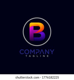Plantilla vectorial de diseño de logotipo de carta creativa B.