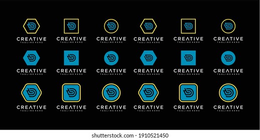 Colección de diseño del logotipo de la carta creativa B