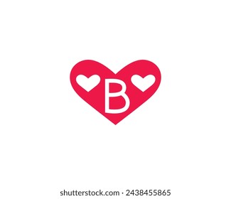 creative letter B logo design in heart shape