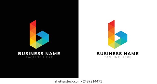 Creative Letter B Logo Design Vektorgrafik. Buntes Buchstabe B Logo Design. Pixelbuchstabe B-Vektorgrafik. Smart Pixel-Logo. Verwendung für Unternehmen, Technologien usw.