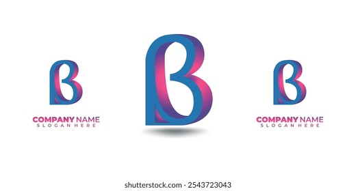 creative letter b logo design with vibrant 3d effect for branding and business identity