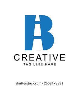 design criativo do logotipo da letra b com estilo de estrada e formato azul arrojado no layout moderno da marca
