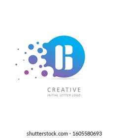 Creative Letter B Logo with Dots. Design Vector Illustration Template