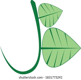 Kreatives Buchstaben-B-Logo als Leaf