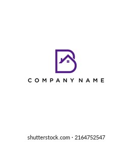 logotipo de letra creativa b, vector inmobiliario de la casa