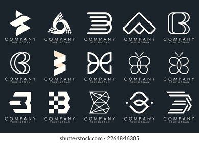 creative letter B logo icon set. design for business of luxury, elegant, simple.