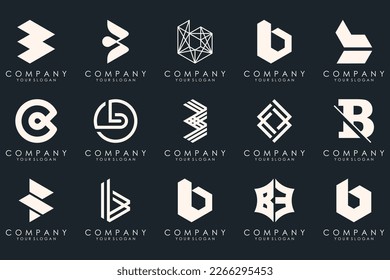Symbol-Set für kreatives Buchstabe B. Design für Geschäfte von Luxus, elegant, einfach.