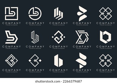 creative letter B logo icon set. design for business of luxury, elegant, simple.